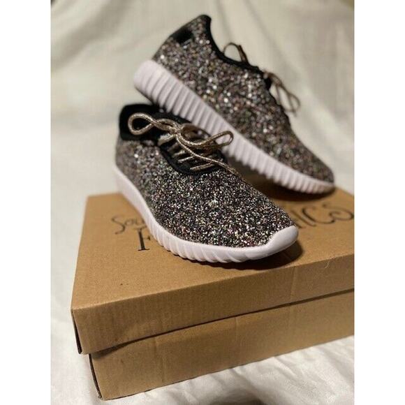 Southern Fried Chics Sneakers Shoes Women's Size 7 Sparkle Glitter Colorful NEW - Picture 2 of 13